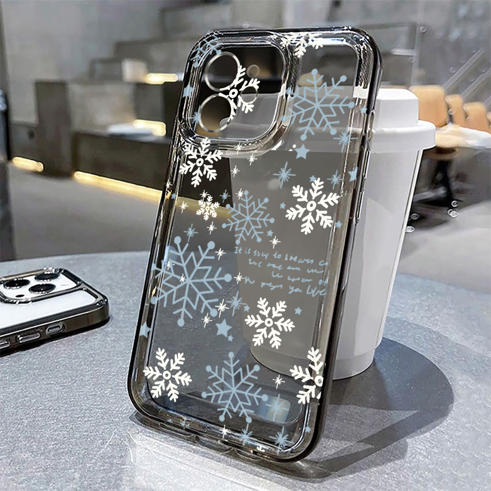Apple Iphone 15 - Winter Snowflake Christmas Tree Transparent Phone