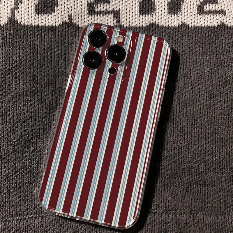 Burgundy Blue Striped Pattern  - Apple Iphone 15 review and price